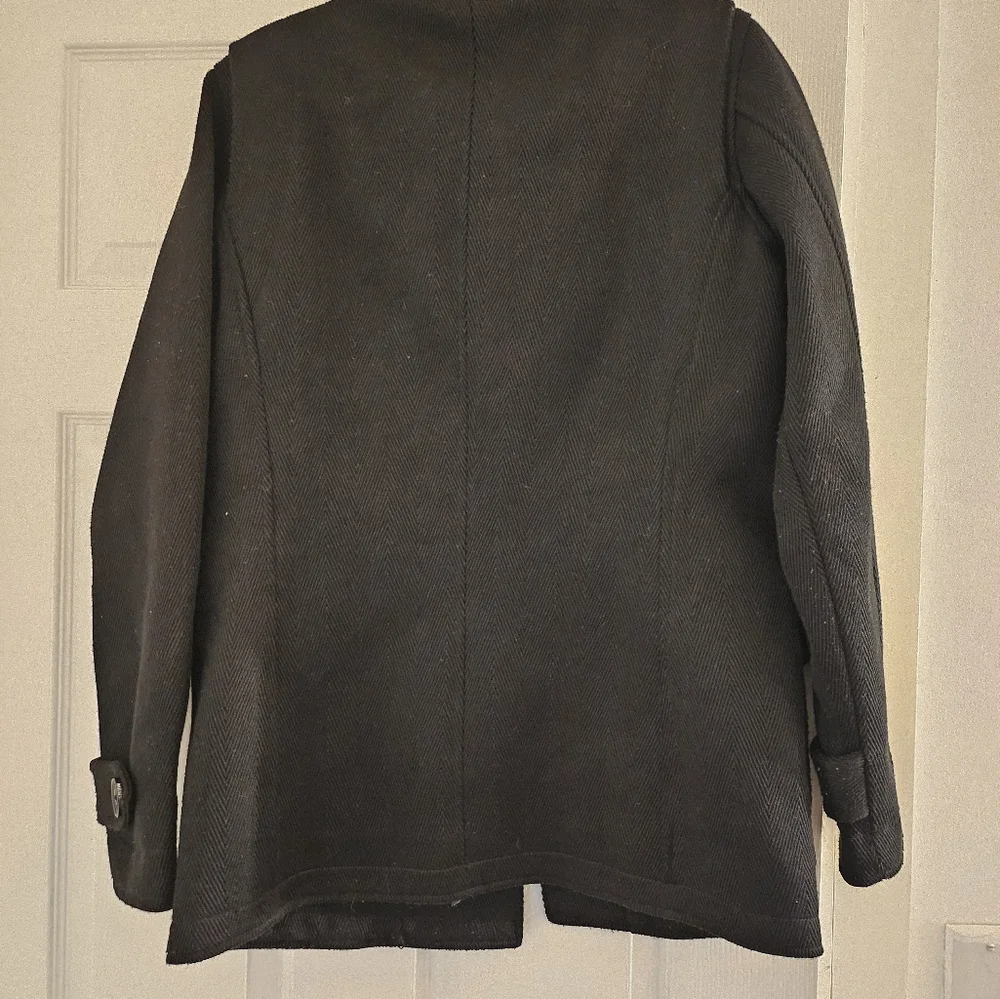 KR3W‎ Jacket Men's S Black Army Peacoat Full Zip Button Up Long Sleeve